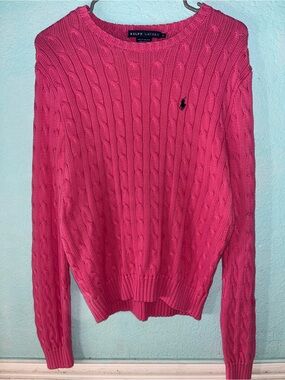 Ralph Lauren Women's Pink Cable-Knit Sweater